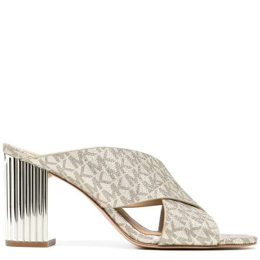 New authentic Michael Kors gold mules high heel shoes